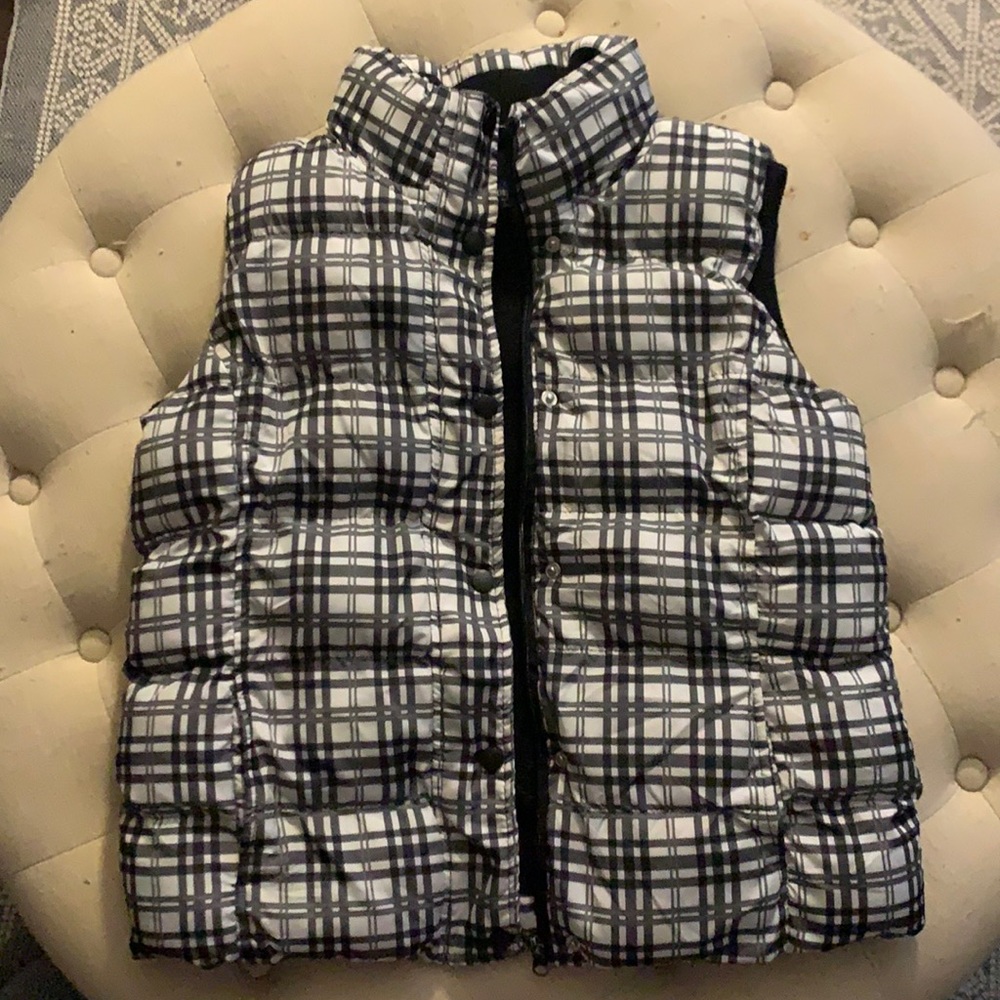 Black and white Faded Glory puffy vest